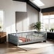 preview thumbnail 1 of 44, Twin size Floor Platform Bed with Built-in Book Storage Rack