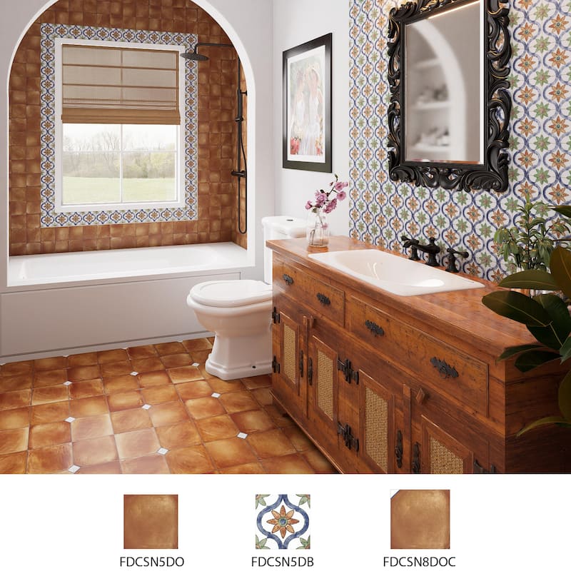 Merola Tile Sentier des Ocres 4-1/2" x 4-1/2" Porcelain Floor and Wall Tile