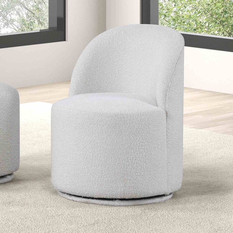 Modern White Finish Swivel Dining Chiars Set