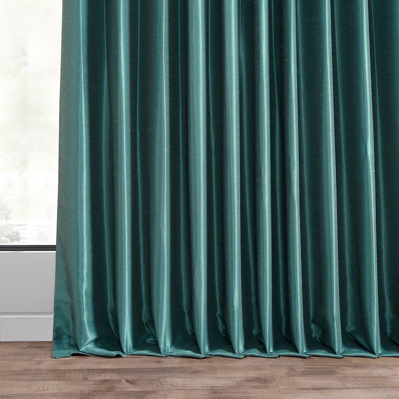 Exclusive Fabrics Blackout Extra Wide Faux Dupioni Curtain (1 Panel)