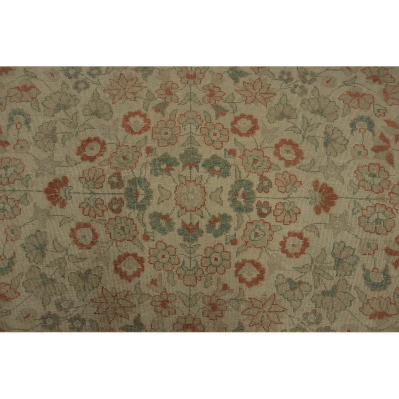 Hand Knotted Oriental 100% Wool Carpet Traditional Floral Beige & Ivories Ziegler Area Rug - 8' 3'' X 6' 1''