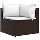 preview thumbnail 92 of 100, vidaXL Patio Corner Sofa with Cushions Black/Brown/Gray Poly Rattan