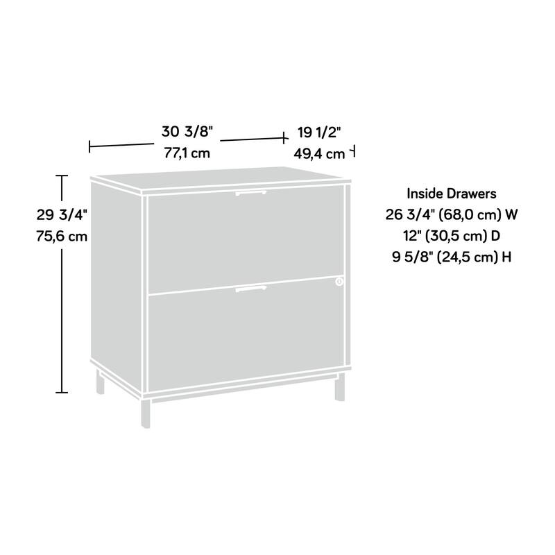 Wood Lateral File with Contemporary Style, Acacia