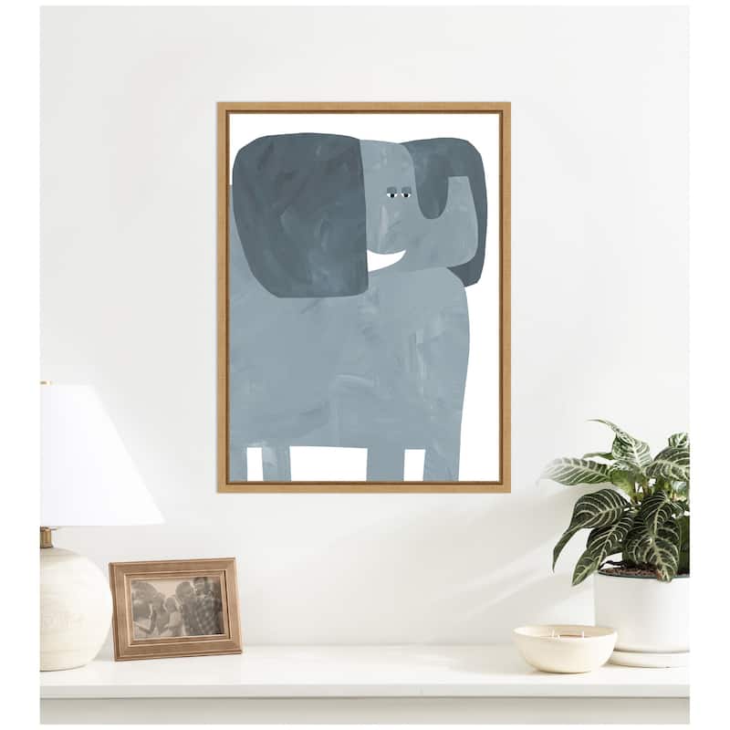 Kate and Laurel Mr Elephant by Alicia Abla Framed Canvas Wall Art Print
