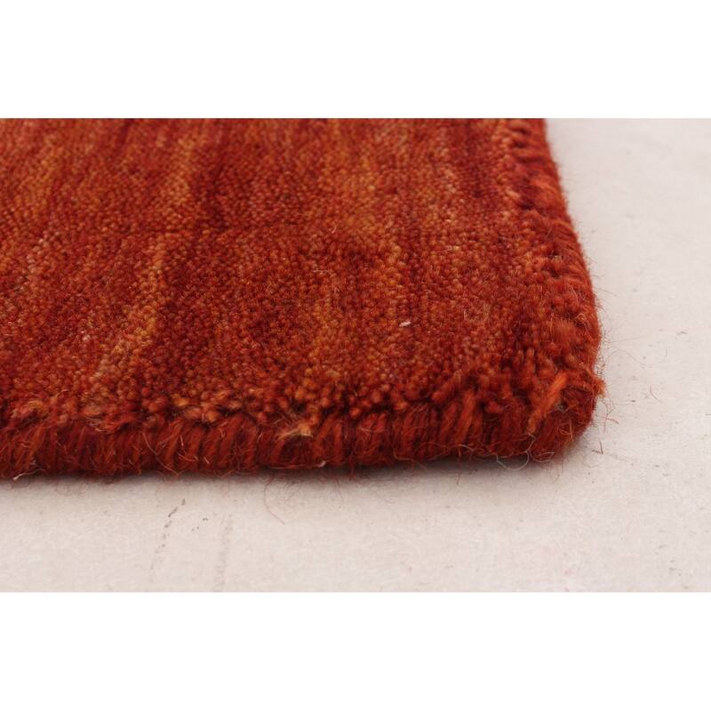 ECARPETGALLERY Hand Loomed Kashkuli Gabbeh Dark Copper Wool Rug - 8'0 x 9'10