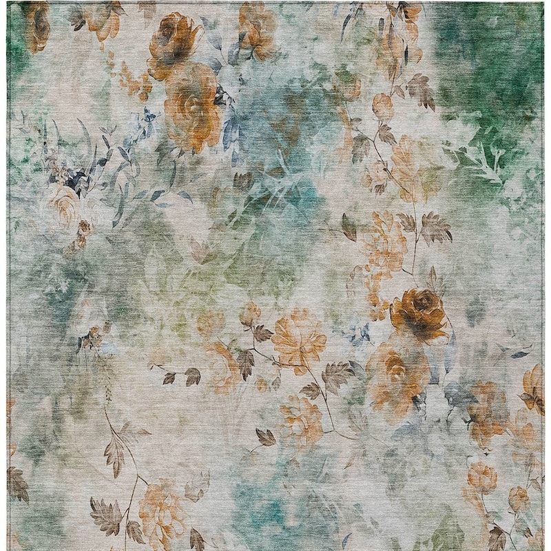 HomeRoots Floral Transitional Rectangle Outdoor Rug