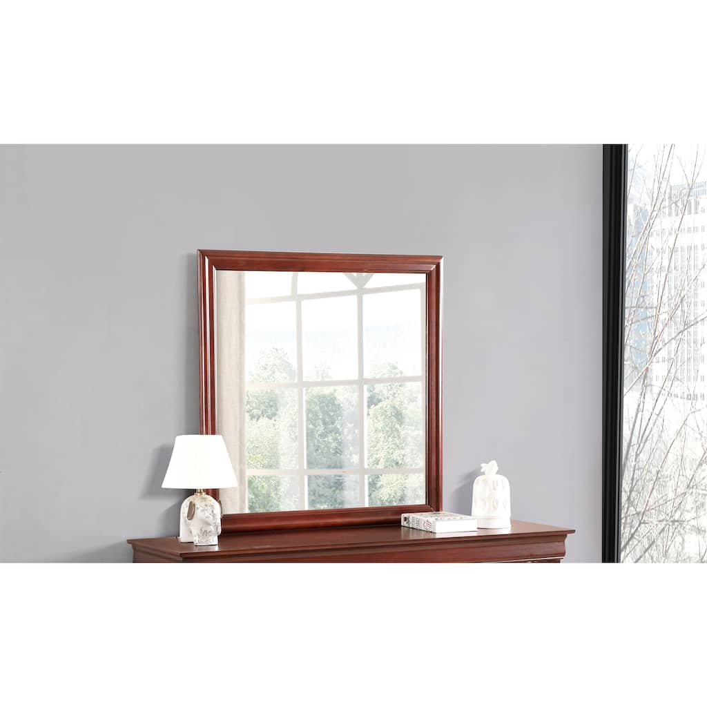 GDF Studio - Louis Phillipe Traditional Particle Board Mirror with Low Distortion Glass