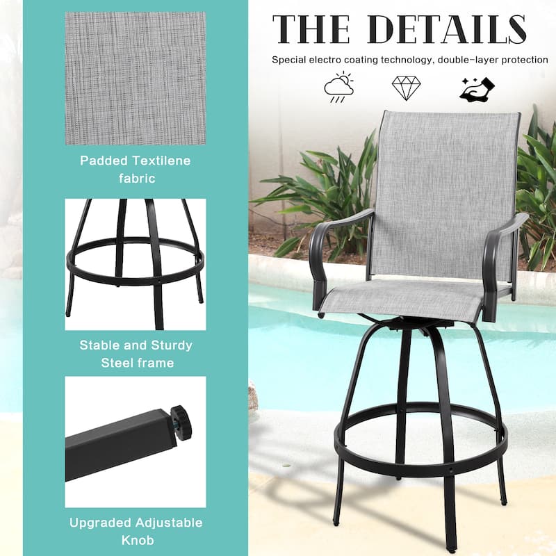 Futzca Patio Swivel Bar Bistro Set or Swivel Bar Stools