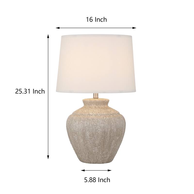 Acroma Rustic Table Lamp with Fabric Shade (Set of 2) - Set of 2