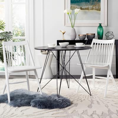 SAFAVIEH Dining 19-inch Wren White Spindle Dining Chair (Set of 2) - 21"W x 22"D x 34"H