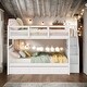 preview thumbnail 20 of 26, Stylish & Simple Stairway Full-Over-Full Bunk Bed with Drawer, Storage and Guard Rail for Bedroom, Versatility Galore, Grey White