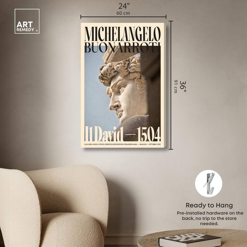 David in Marble Canvas by Art Remedy, Gallery Wrapped