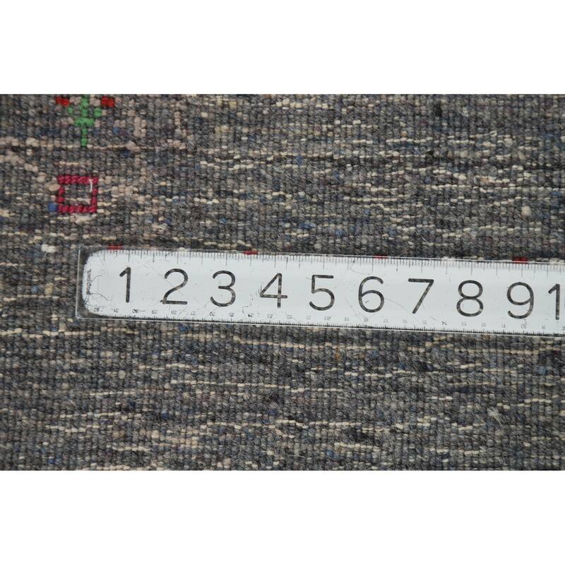 Tribal Gabbeh Indian Area Rug Handmade Grey Oriental Wool Carpet - 5'5" x 7'7"