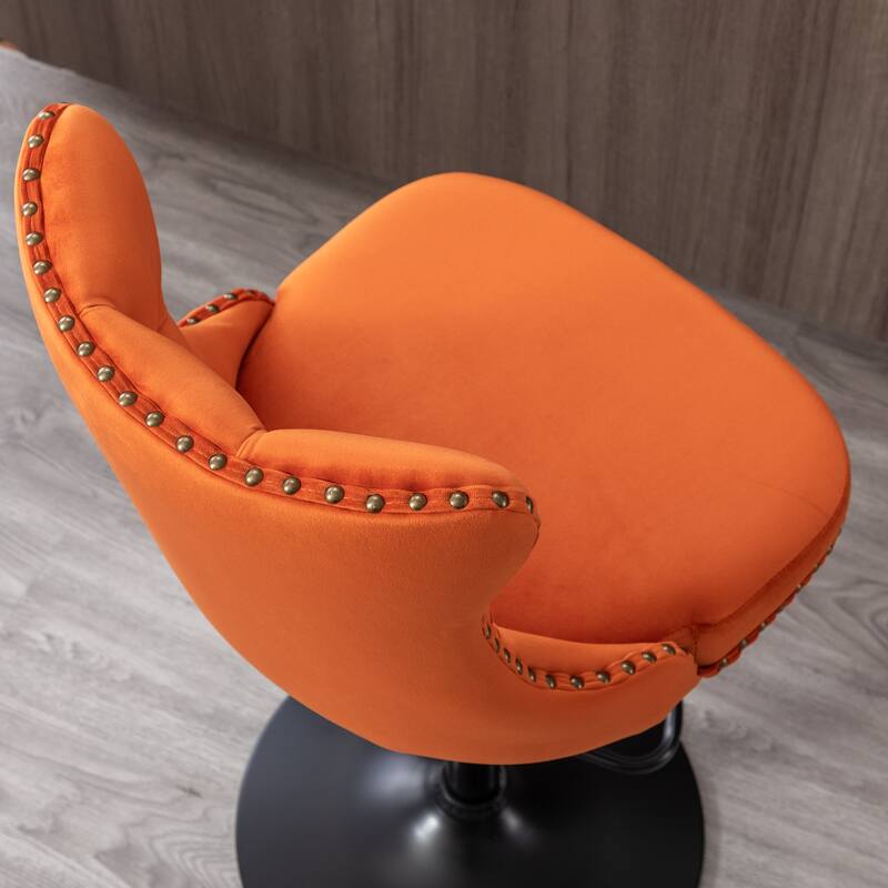 Velvet Upholstered Counter Height Wingback Barstools, Set of 2