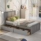 preview thumbnail 1 of 16, Twin Platform Storage Bed with Wheel-Out Drawers Grey - Twin