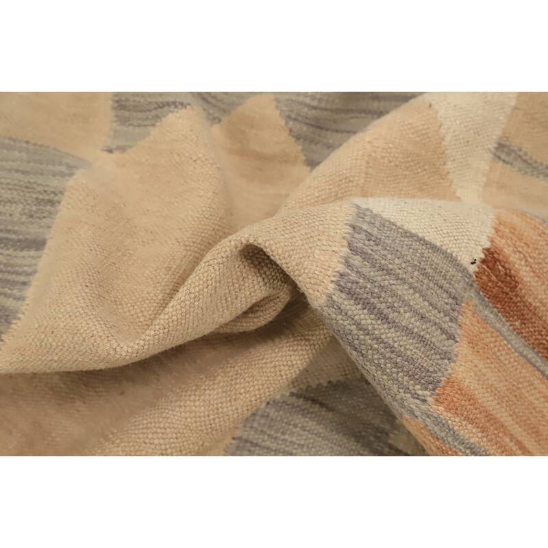 Hand Woven Oriental 100% Wool Carpet Southwestern Modern Brown Kilim Area Rug - 10' 1'' X 8' 3''