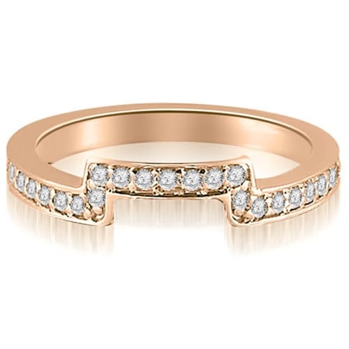 0.25 cttw. 14K Rose Gold Round Cut Diamond Curve Wedding Band