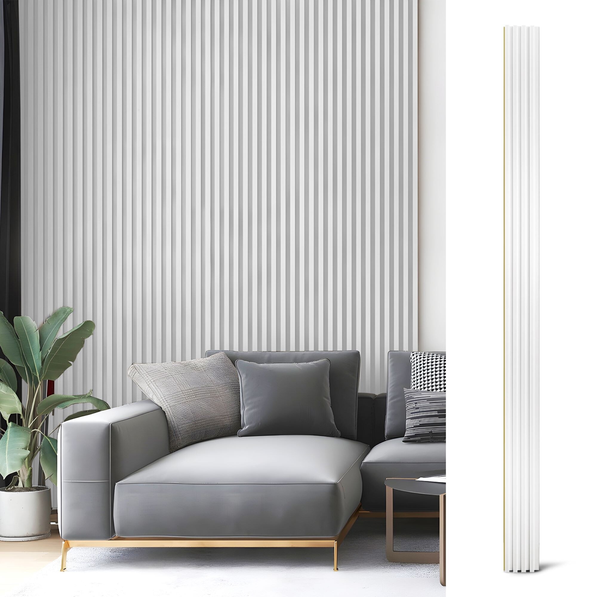 Art3d 96'' x 6'' Slat Wall Panels,WPC Acoustic Wall Cladding