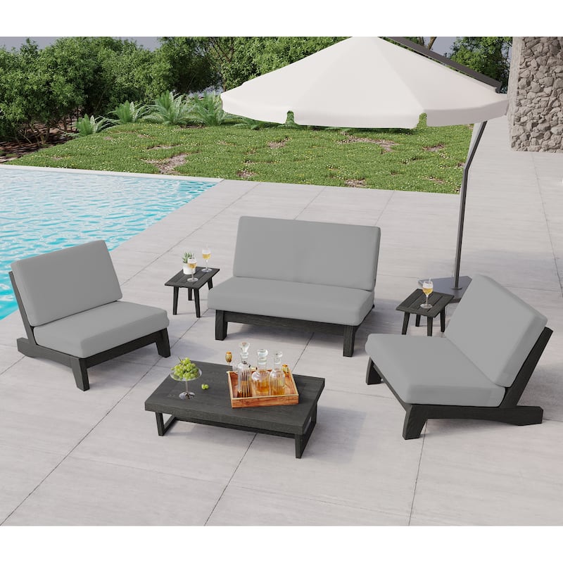Outdoor Chair Solid Wood Furniture Patio Loveseat Sets with Cushion