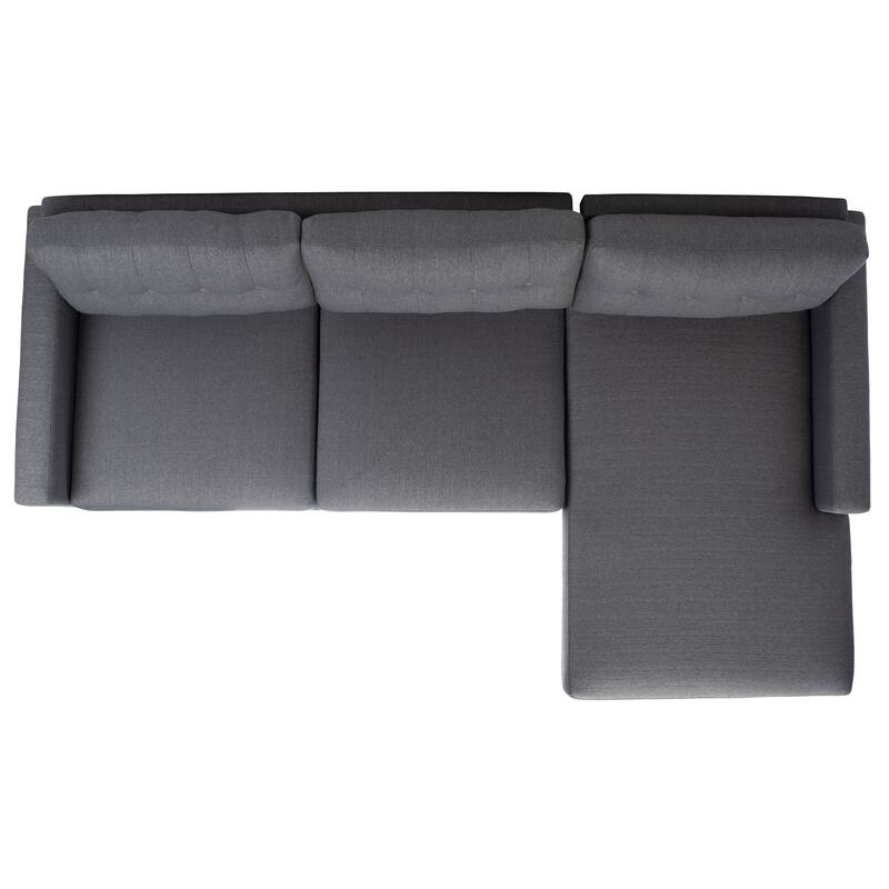 SAFAVIEH Couture Gneiss Modern Linen Sectional Sofa - 103"W x 60"D x 34"H