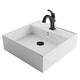 preview thumbnail 9 of 28, Kraus 3-in-1 Set White Square Ceramic Vessel Sink Arlo Faucet w/ Drain Matte Black