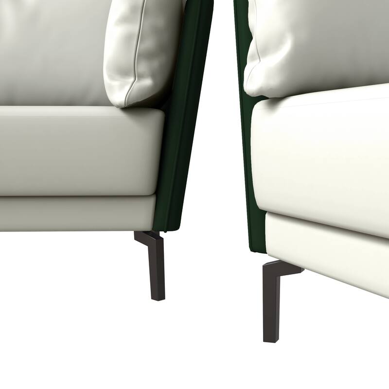 3-Piece Sofa Set Upholstered PU Leather with Metal Legs Removable Cushions for Modern Home Luxify Series by LeisureMod
