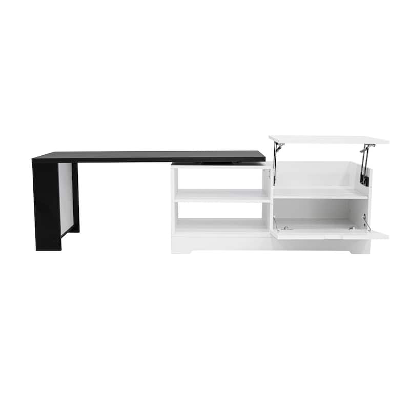 Farmhouse Lift Top Coffee Table with Barn Doors & Hidden Storage