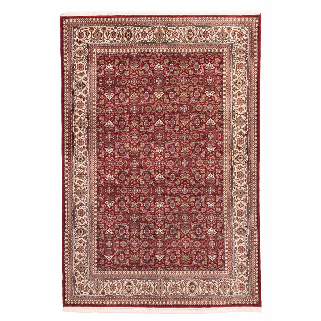 ECARPETGALLERY Hand-knotted Bijar Red Wool Rug - 5'5 x 8'1