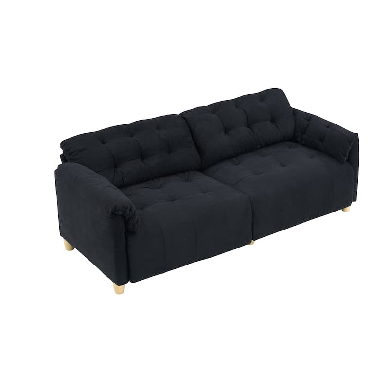 Cloud Loveseat Sofa, Futon Sofa with Storage Space, Straight-Line Sofa with Upholstered Backrest 2-Seat Armchair