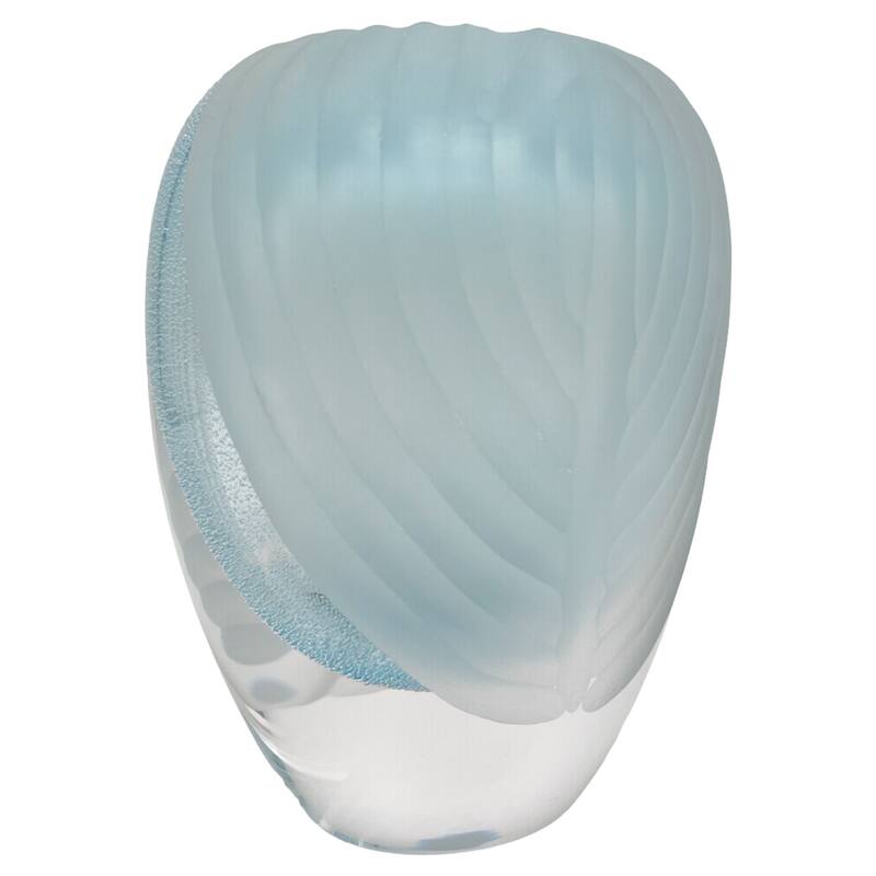 7" High Premium Contemporary Glass Vase in Light Blue