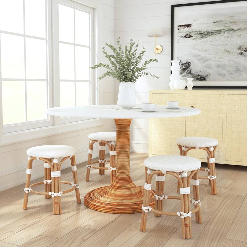 Tobias Rattan Round 18" Accent Stool