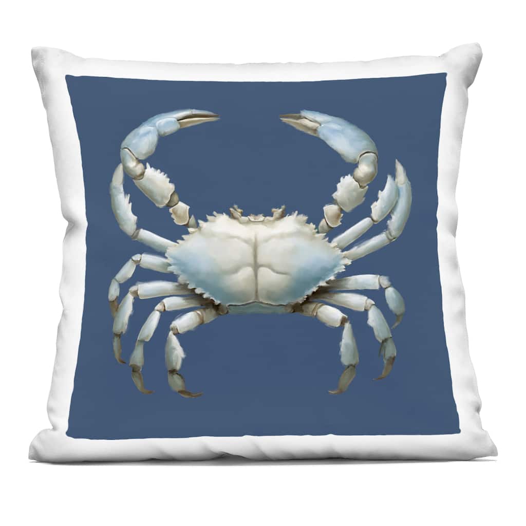 Stupell Detailed Aquatic Blue Crab Decorative Printed Throw Pillow Design by Elizabeth Medley
