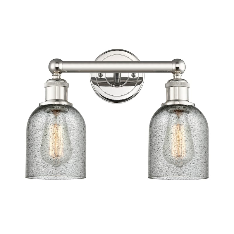 Innovations Lighting 616-2W-12-14 Caledonia Vanity Caledonia 2 Light - Polished Nickel / Charcoal