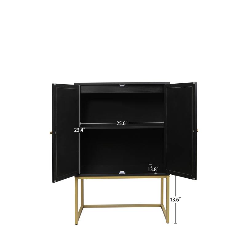 Natural Rattan 2 Door high cabinet with adjustable shelf