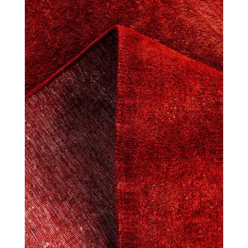 Contemporary Overdyed Wool Hand Knotted Runner - 2' 7" x 7' 10"