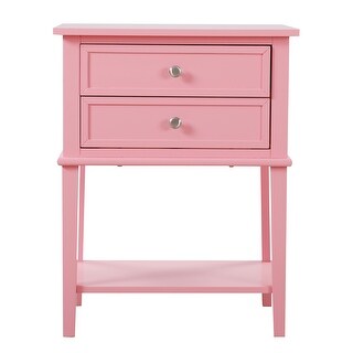 Pink Dove Tail Felt Lined Top Drawer End Table w/ Open Storage Shelf ...