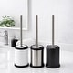 preview thumbnail 8 of 6, Bath Toilet Bowl Brush Holder with Folding Lid White - 15 inches H x 4.8" Diam