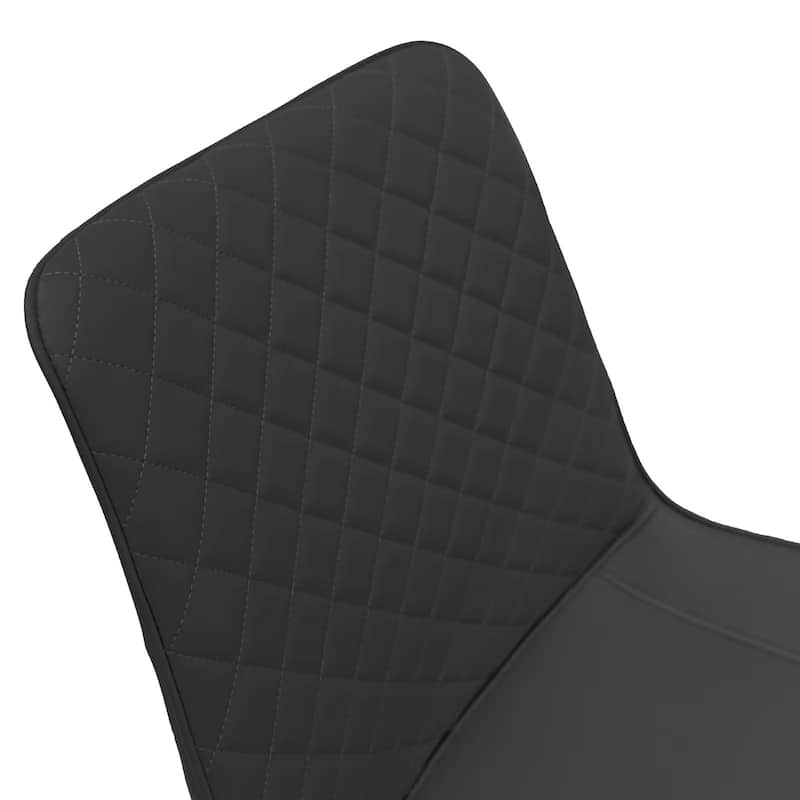Black PU Leather Dining Chair Set of 4 with Metal Legs