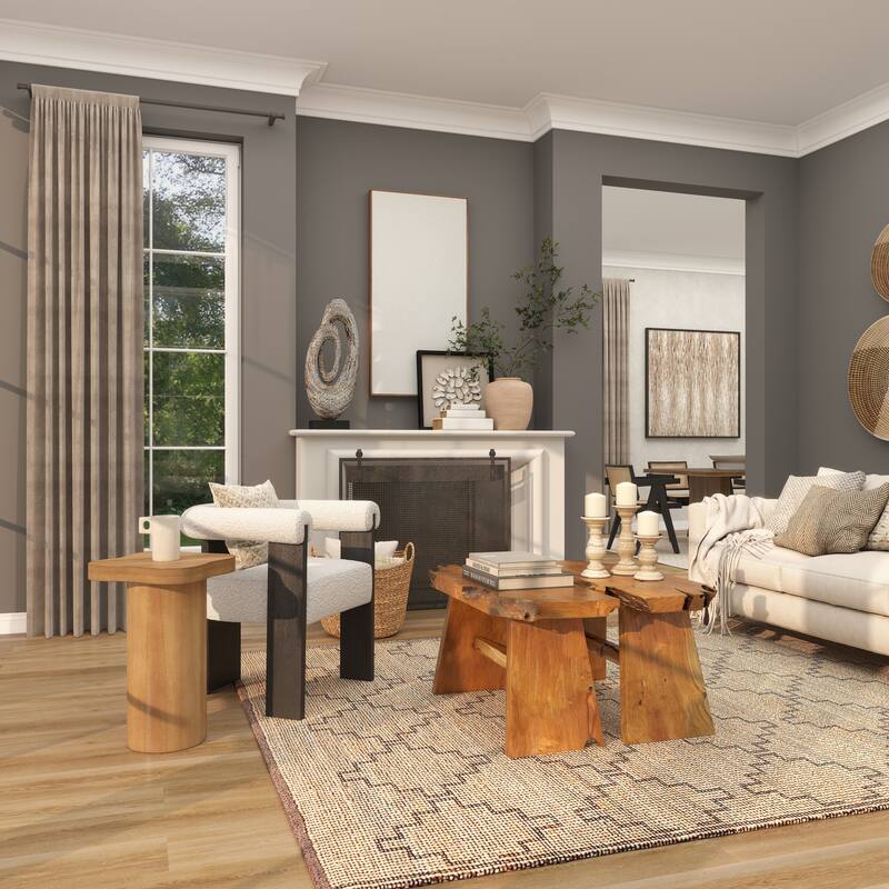 Black or Brown Wood Pedestal Side End Accent Table with Rounded Square Top