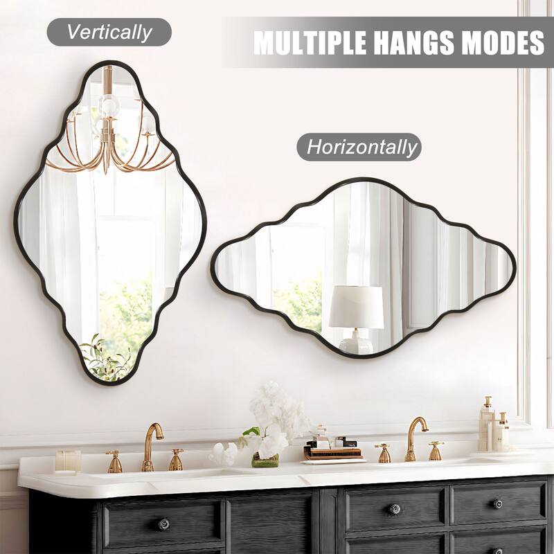 Modern Irregular Aluminum Alloy Framed Decorative Wall Mirror