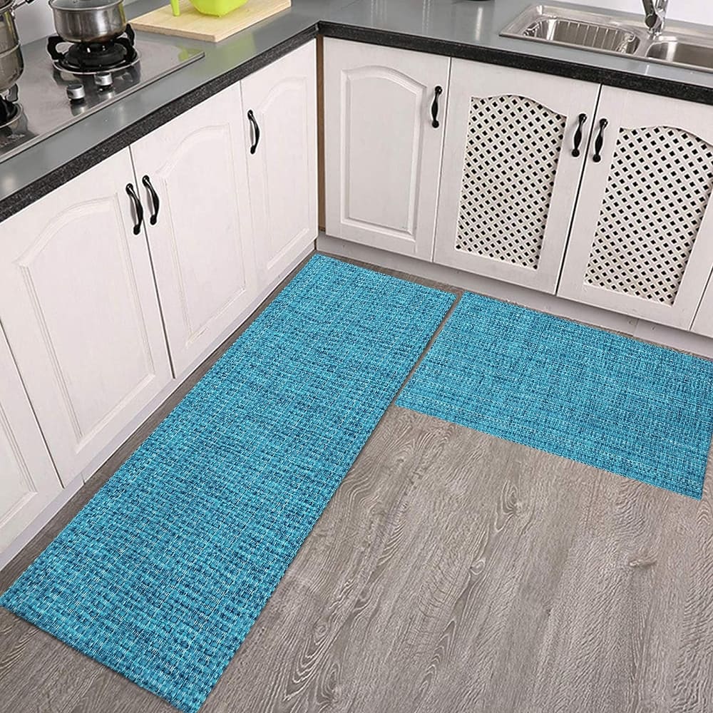 Premium Cotton Woven Anti-Fatigue Cushioned Kitchen Mat Runner Set Working Mat |18x30 | 18x48 Inches Comfort and Style