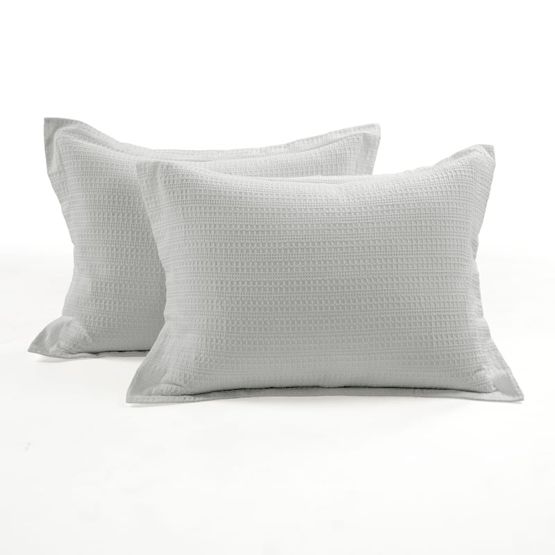 Lush Decor Haniya Solid Waffle Woven Cotton Textured Comforter Set