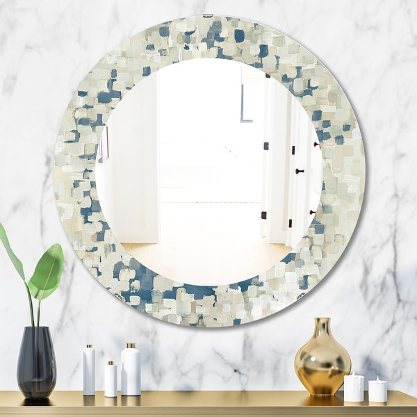 Porch & Den 'Geometric Blue Spots' Modern Mirror. Opens flyout.