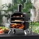 preview thumbnail 6 of 8, Outdoor Wood Fired Pizza Oven 2-Layer Pizza Maker Outside Pizza Grill for Backyard Parties - 12 inch