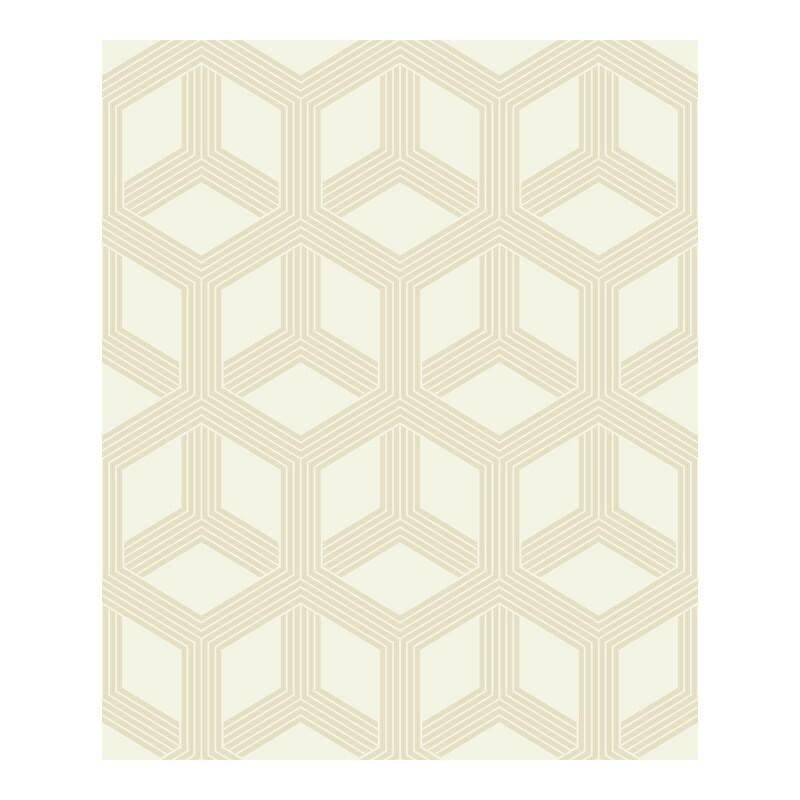 Advantage Xander Cream Glam Geometric Wallpaper - 20.9 x 396 x 0.025