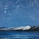 preview thumbnail 3 of 4, Blue Canvas Night Sky Landscape Living Room Framed Wall Art with Black Frame