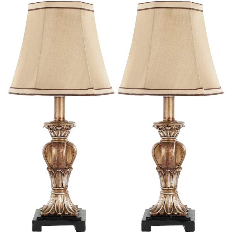 SAFAVIEH Lighting Marni 17-inch Gold Silky Table Lamp (Set of 2) - 8Wx8Dx17H