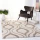 SAFAVIEH Florida Shag Bertille Geometric 1.2-inch Thick Rug - 8' x 10' - Ivory/Beige
