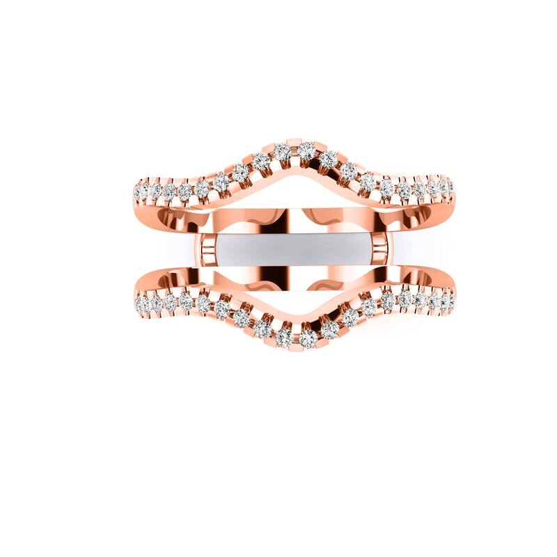 Auriya 14k Gold 1/4ctw Curved Diamond Wedding Ring Guard - Rose - 8.5