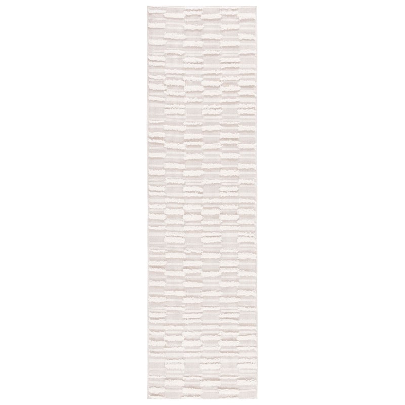 SAFAVIEH Trends Besse Geometric Rug - 2'2" x 8' Runner - Beige/Ivory